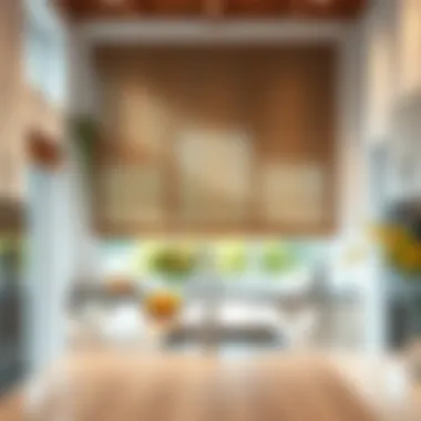 Stylish roller shades in a spacious kitchen with ample natural light