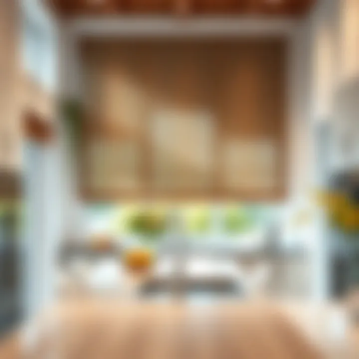 Stylish roller shades in a spacious kitchen with ample natural light