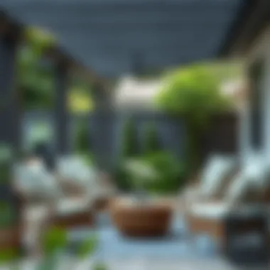 Well-maintained outdoor patio with coordinated cushions