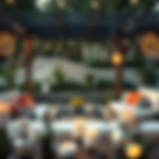 Luxurious outdoor lounge arrangement with plush seating and vibrant cushions