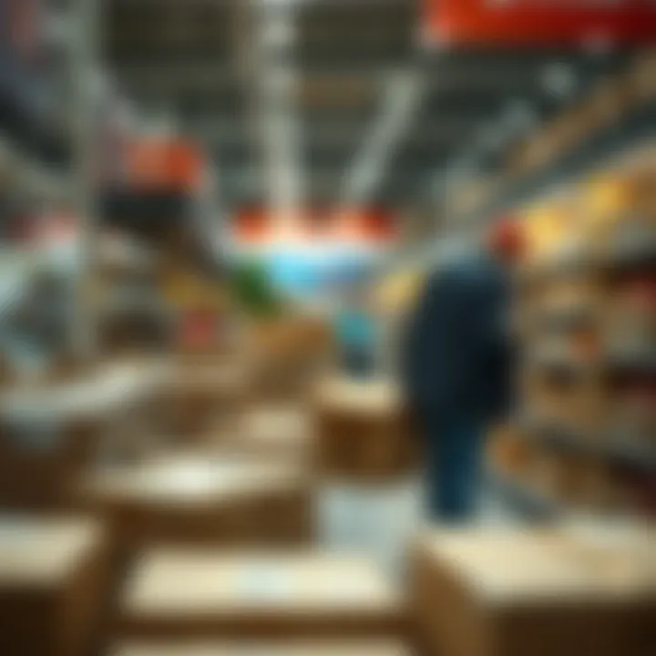 An individual exploring options for acquiring moving boxes in a store