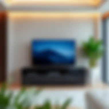 Elegant TV stand showcasing a 75-inch flat screen