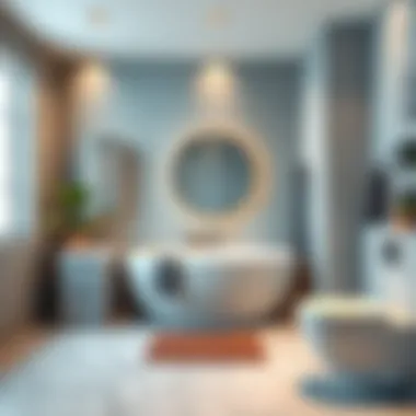 Innovative bathroom layout utilizing space-efficient designs