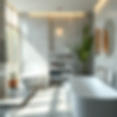 Luxurious spa-like bathroom with natural lighting and greenery