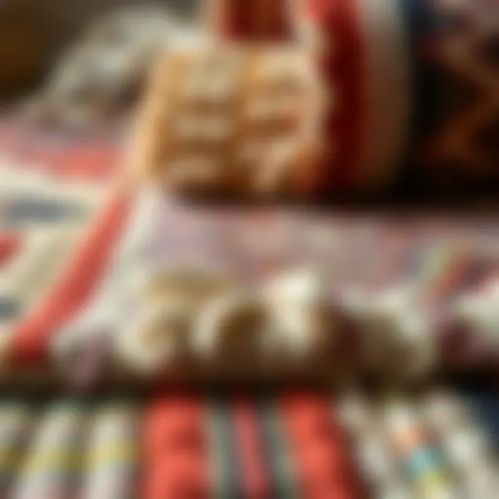 Close-up of sustainable materials used in hippie rugs