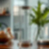 Elegant tall glass storage container showcasing its sleek design