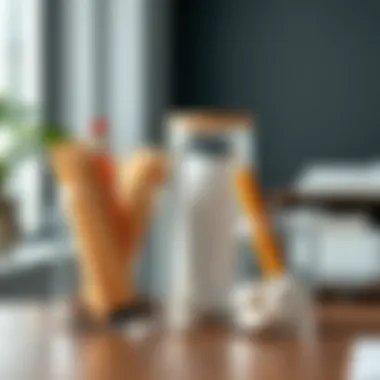 Versatile tall glass storage containers used for office supplies