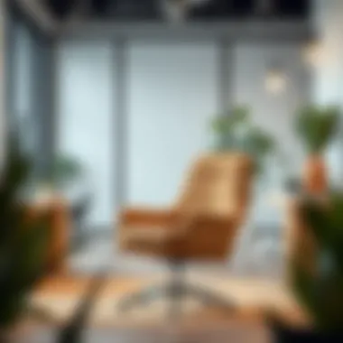 Tan office chair in a contemporary office setting