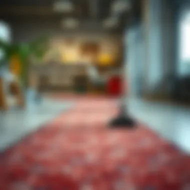 Maintenance of carpet runners with cleaning tools