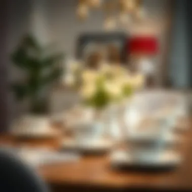 Plain white cups arranged elegantly on a dining table