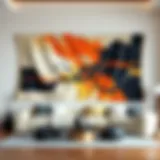 A stunning large wall hanging that embodies contemporary abstract art