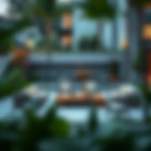 Elegant sactional outdoor furniture arrangement