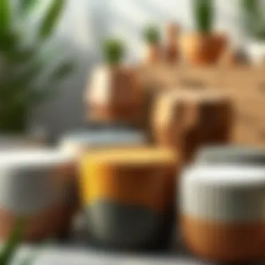 Different types of planting stools showcasing various materials