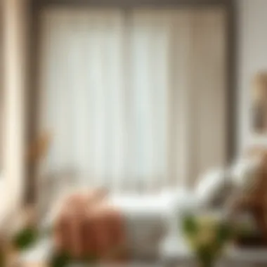 A cozy bedroom adorned with soft linen curtains