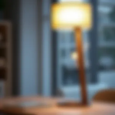 A stylish extra tall desk lamp made of sustainable materials