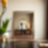 Luxurious floor size mirror reflecting modern decor