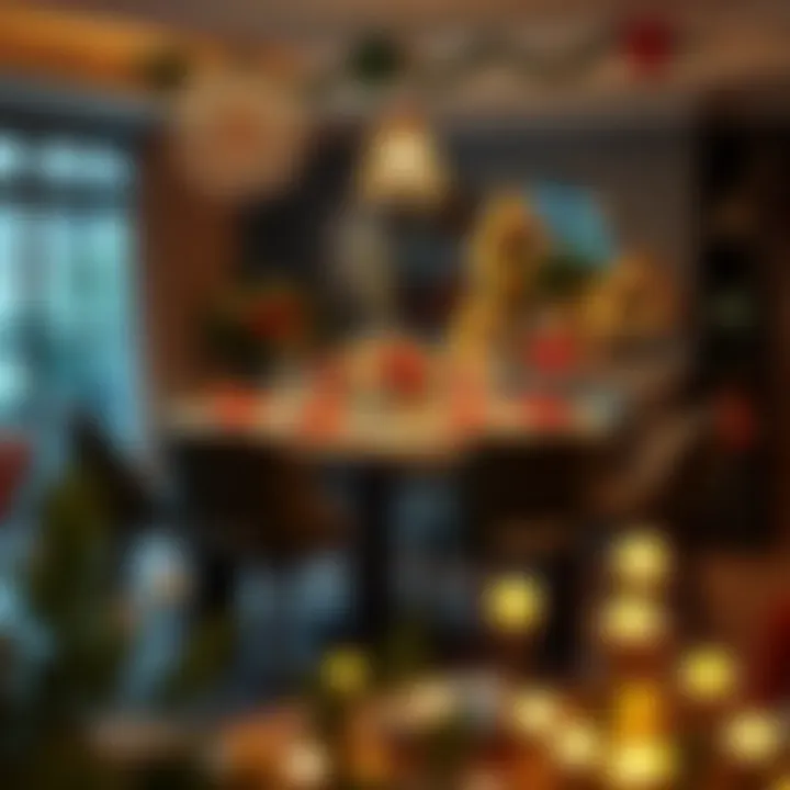 Festively Arranged High Top Dining Table High top dining table decorated for a festive occasion