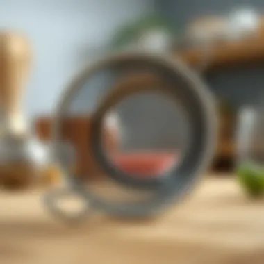 A close-up view of a fine mesh strainer showcasing its intricate design.