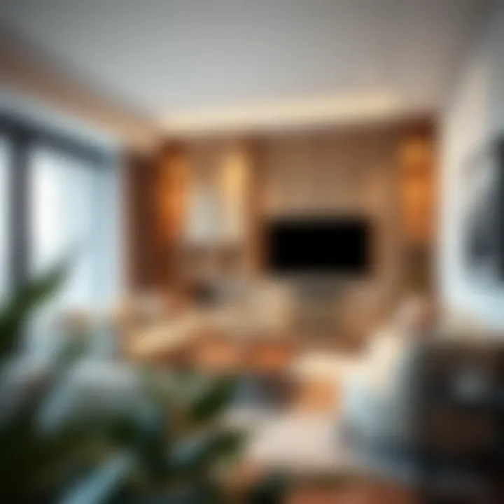 Contemporary space featuring a functional media area