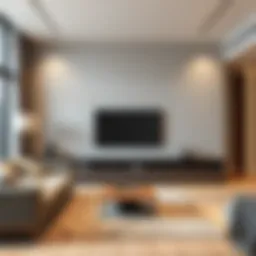 Sleek media center integrated into a modern living room