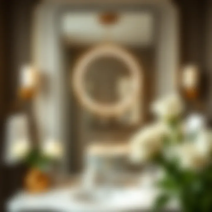 Luxurious swivel mount mirror highlighting a stylish vanity area