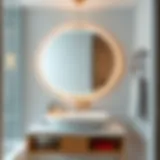 Stylish swivel mount mirror in a contemporary bathroom