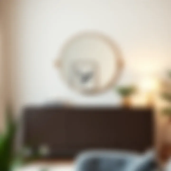 Versatile swivel mount mirror integrated into a minimalist decor