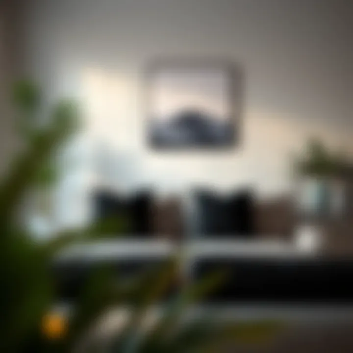 Stylish living room featuring black throw pillows