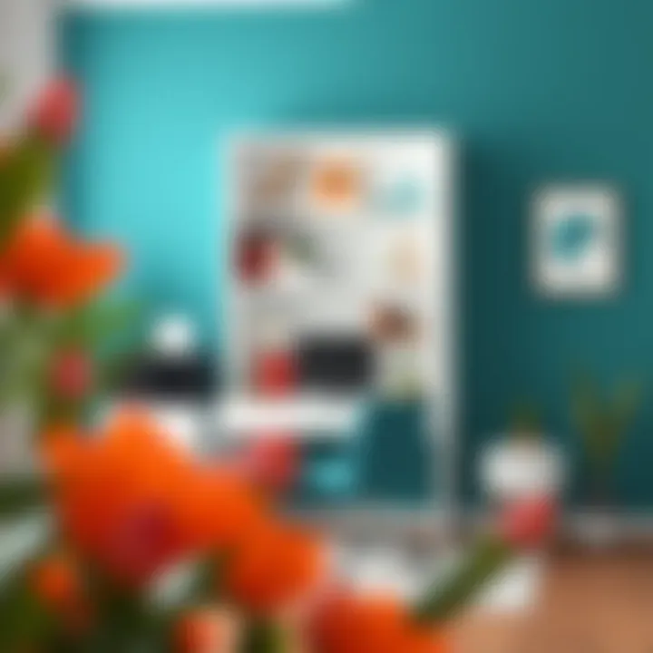 Harmonious Aesthetics: Coordinating Colors with a White Desk Bookcase Color-coordinated office space featuring a white desk bookcase