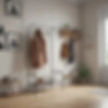 Elegant coat rack with integrated shelves in a modern entryway