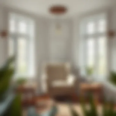 Elegant armchair placed in a serene reading nook