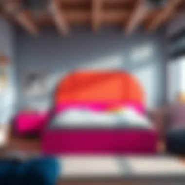 Modern youth bed design with vibrant colors