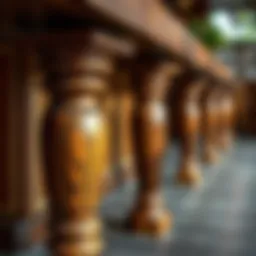 Elegant wooden bar legs showcasing craftsmanship
