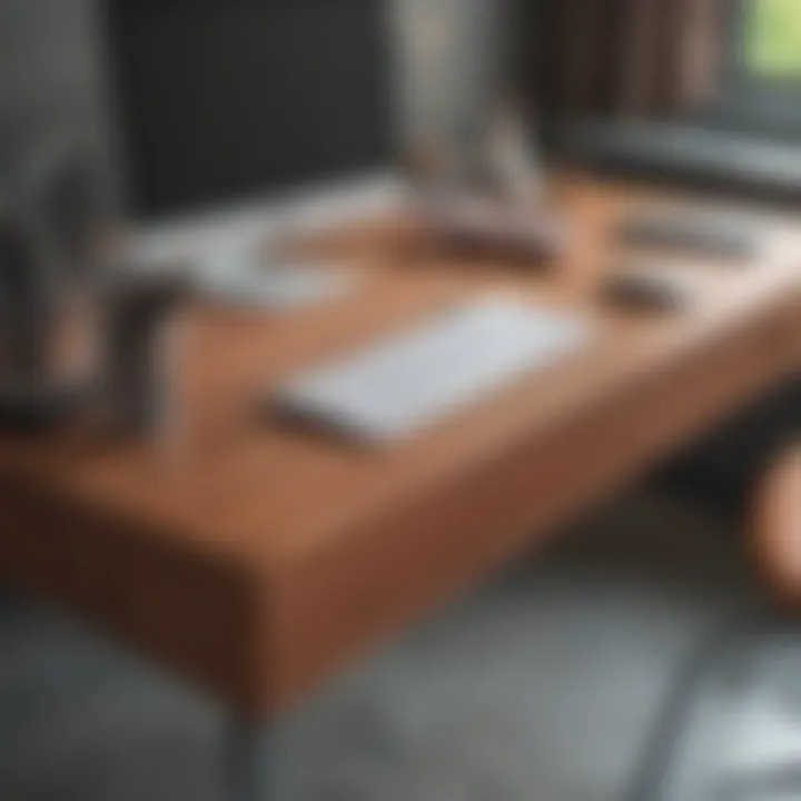 Contemporary desk materials and finishes