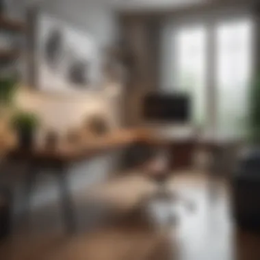 Elegant large desk in a modern home office