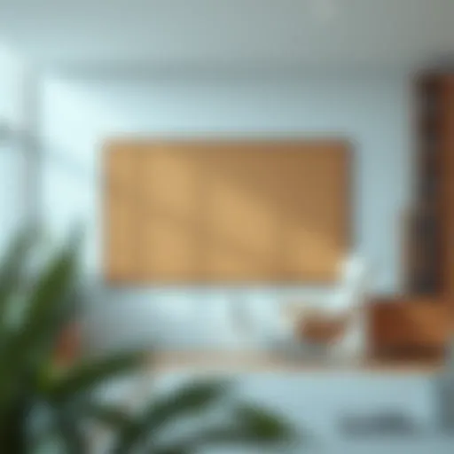 Elegant corkboard integrated into a modern office decor