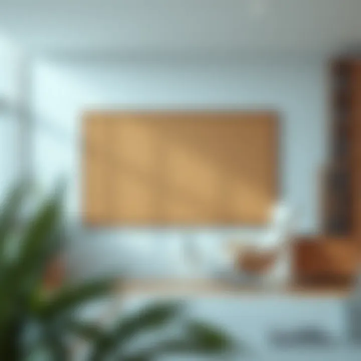 Corkboard in Modern Office Setting Elegant corkboard integrated into a modern office decor