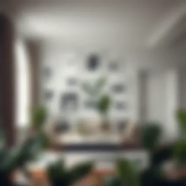 Stylish interior showcasing the impact of white collage frames