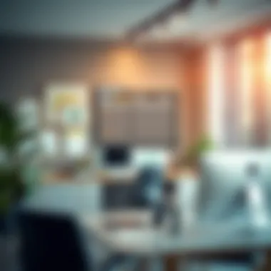 Acrylic calendar board integrated into a modern office decor