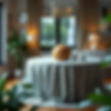 Stylish home decor showcasing a 60 inch elastic tablecloth