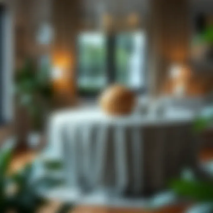 Stylish home decor showcasing a 60 inch elastic tablecloth