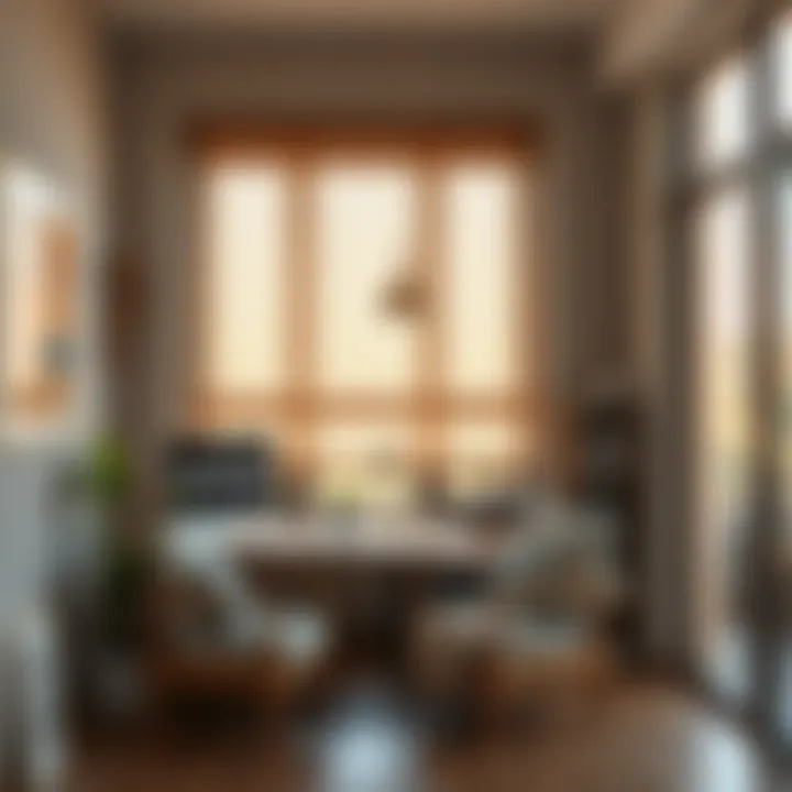 Innovative use of window cotton in a modern workspace