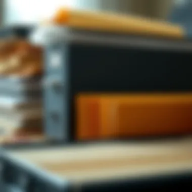 Close-up view of various materials used in legal size file boxes