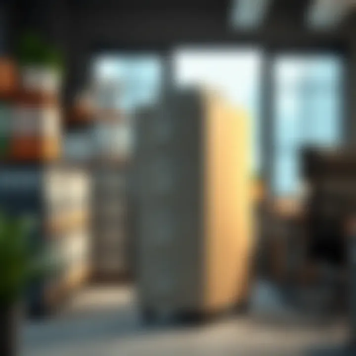 An organized office space featuring legal size file boxes in use