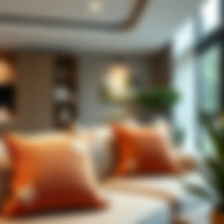 24 by 24 Pillow in Modern Living Room Elegant 24 by 24 pillow enhancing modern living room