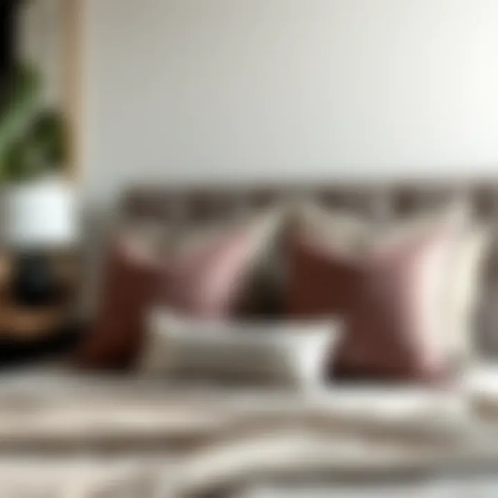 24 by 24 Pillows in a Stylish Bedroom Stylish bedroom featuring 24 by 24 pillows on the bed