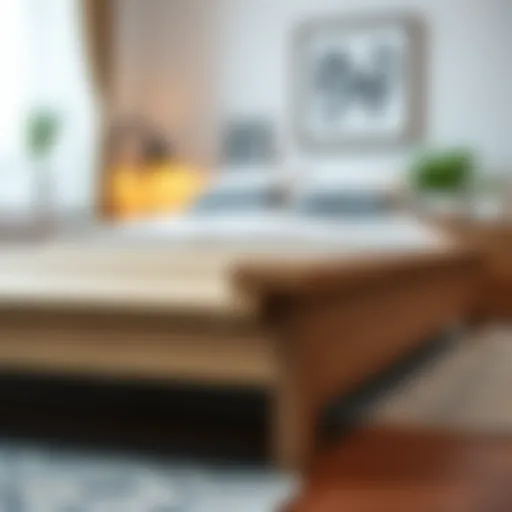 Detailed view of trundle bed frame