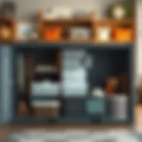 A well-organized storage container showcasing various compartments.