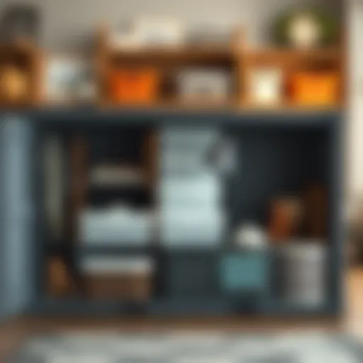 A well-organized storage container showcasing various compartments.