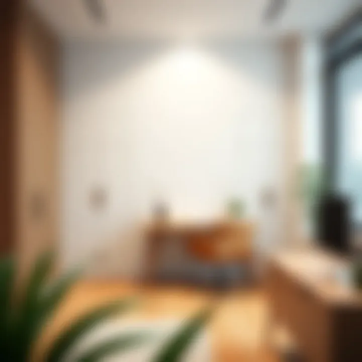 Contemporary wall locker design in a minimalist home office